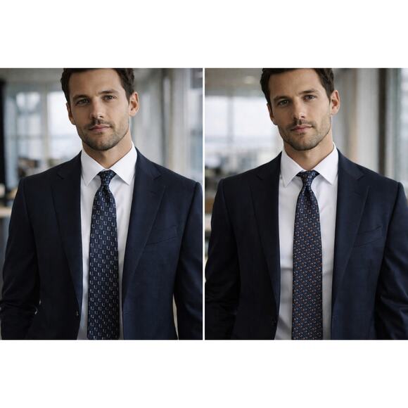 Dunhill Silk Tie Lot of 2 Blue Geometric 60